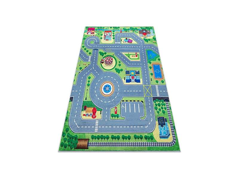 BAMBINO 9028 Waschteppich Stadt, Straßen für Kinder Anti-Rutsch - gr 80x150 cm