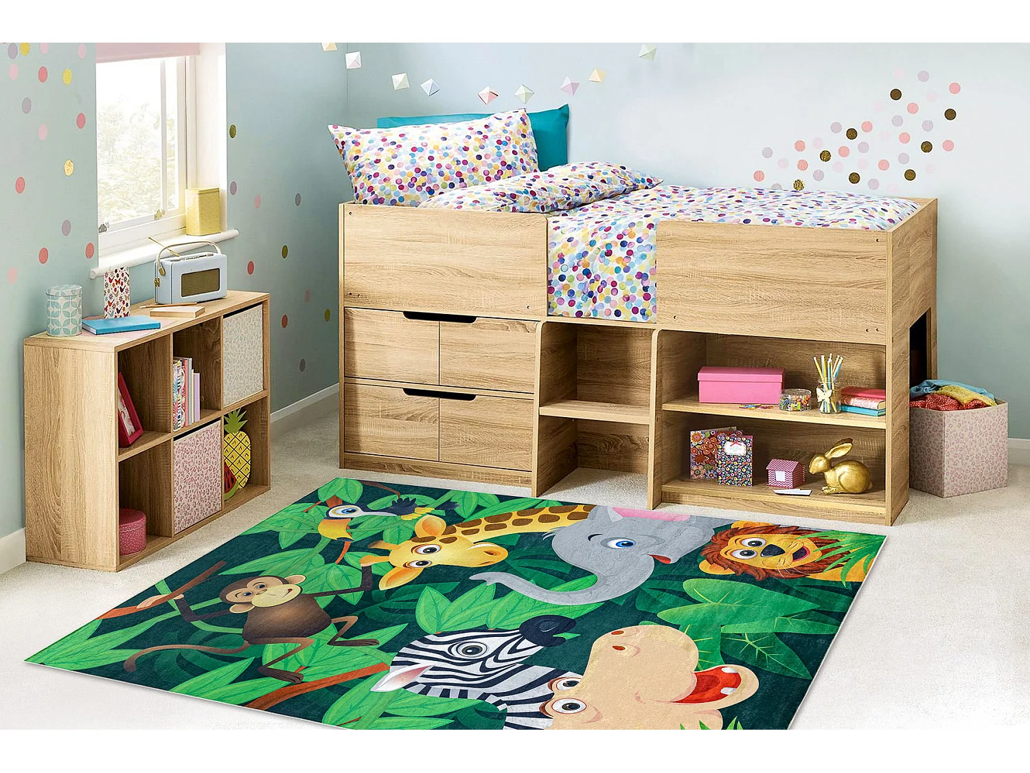 Tapis lavable BAMBINO 2705 Animaux, Afrique pour les enfants antidéra 140x200 cm