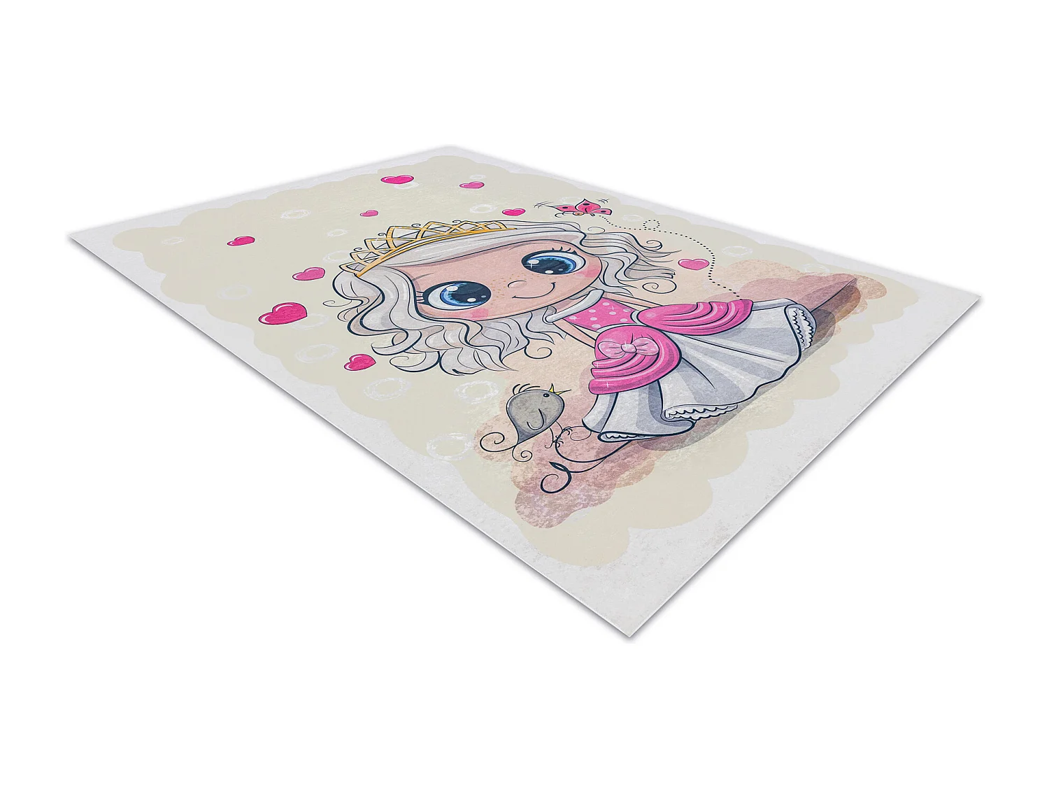 Tappeto lavabile BAMBINO 43020 Principessa, stelle per bambini antisci 120x170 cm