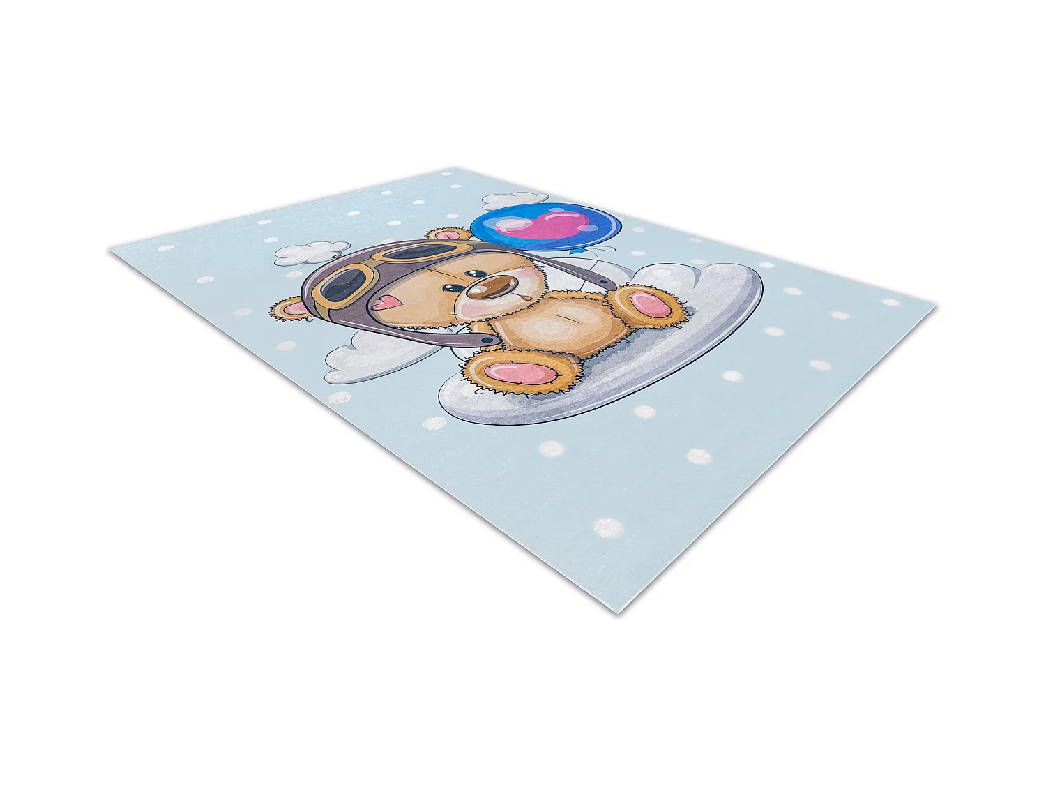 Tapis lavable BAMBINO 43030 Ours en peluche, le pilote pour les enfant 140x200 cm