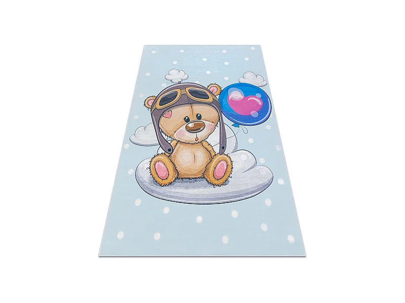 BAMBINO 43030 Waschteppich Teddybär, der Pilot für Kinder Anti-Rutsc 120x170 cm