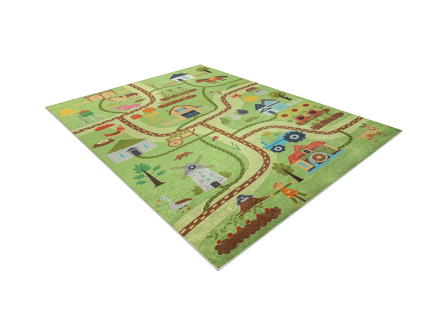 BAMBINO 50200 Waschteppich Dorf, Straßen für Kinder Anti-Rutsch - gr 160x220 cm