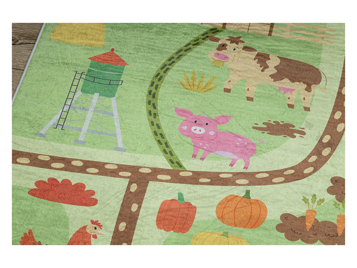 BAMBINO 50200 Waschteppich Dorf, Straßen für Kinder Anti-Rutsch - gr 160x220 cm