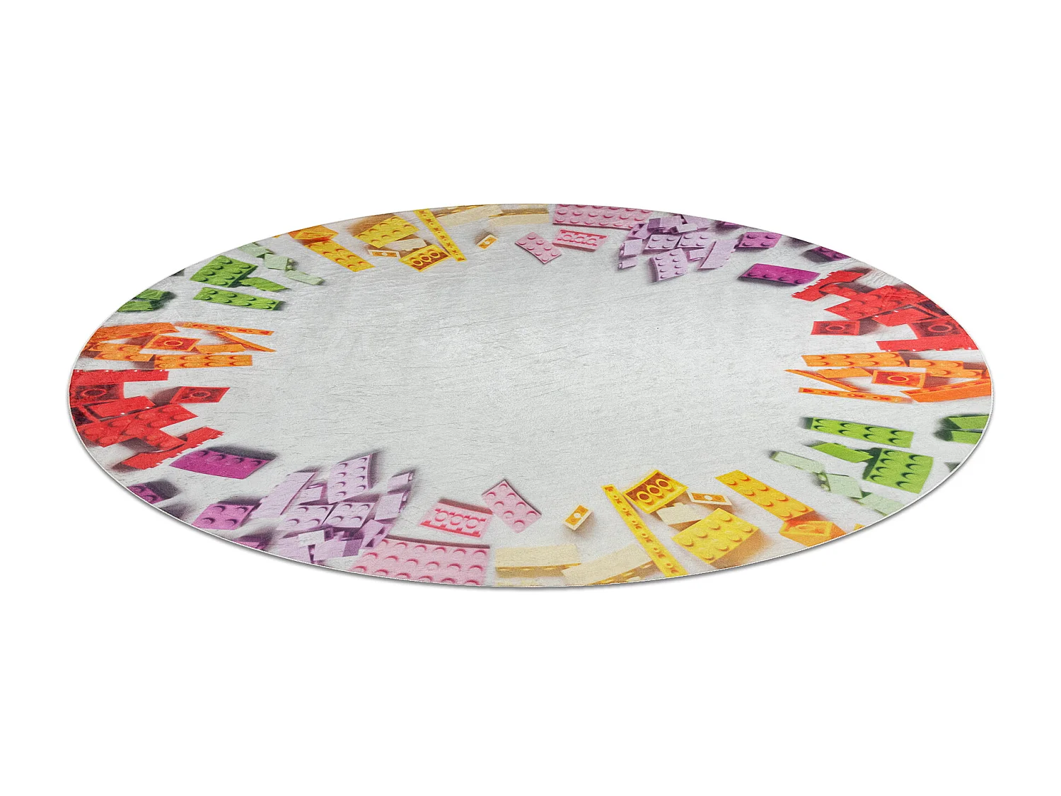 BAMBINO 38480 rund Waschteppich Baukasten für Kinder Anti-Rutsch - gr cercle 100 cm