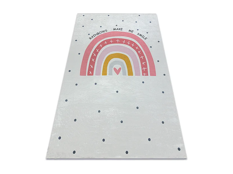 BAMBINO 47810 arco-íris, pontos para crianças antiderrapante - branc 200x290 cm