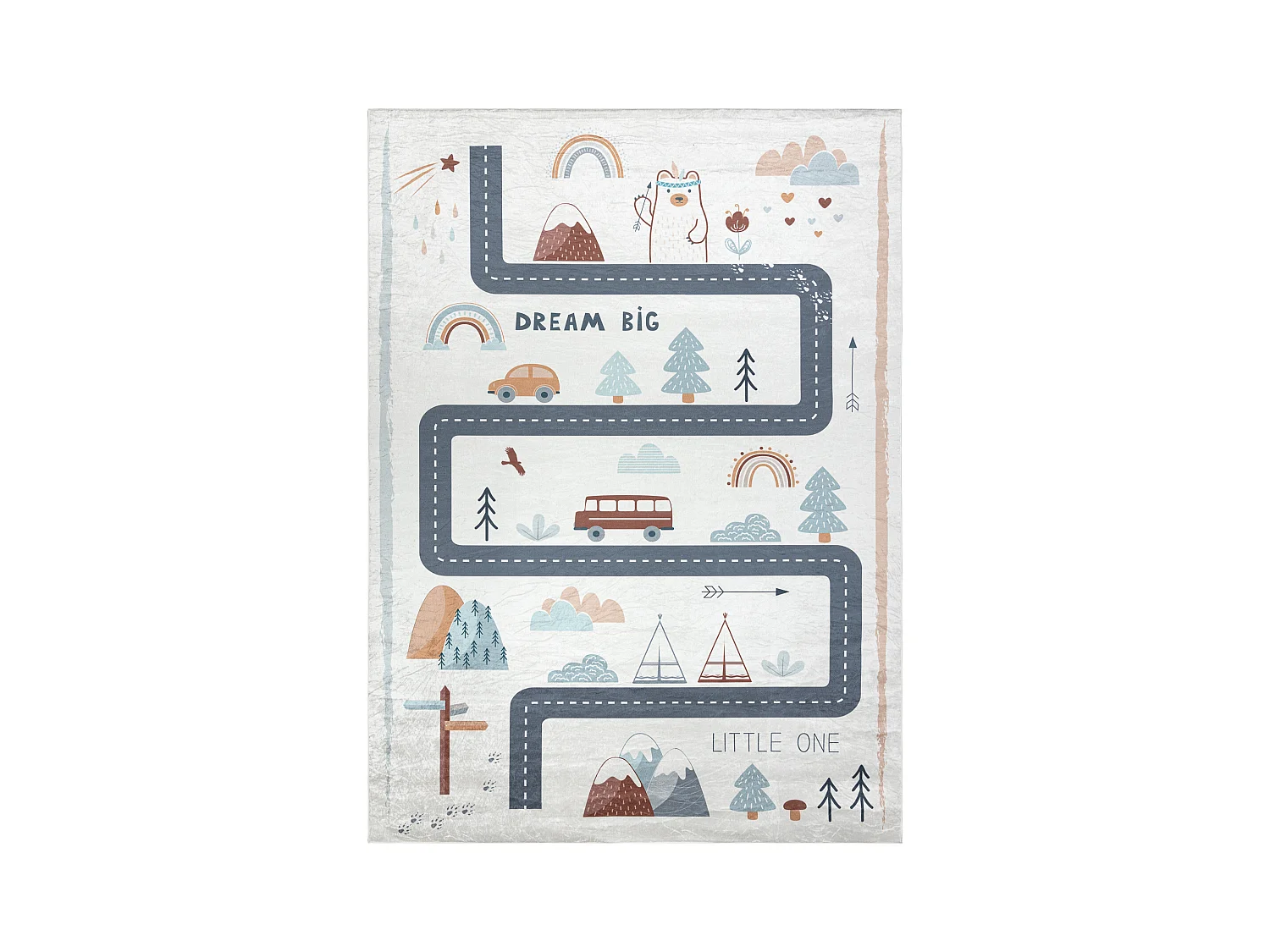 Alfombra lavable BAMBINO 46980 Bosque, calles para niños antideslizan 160x220 cm