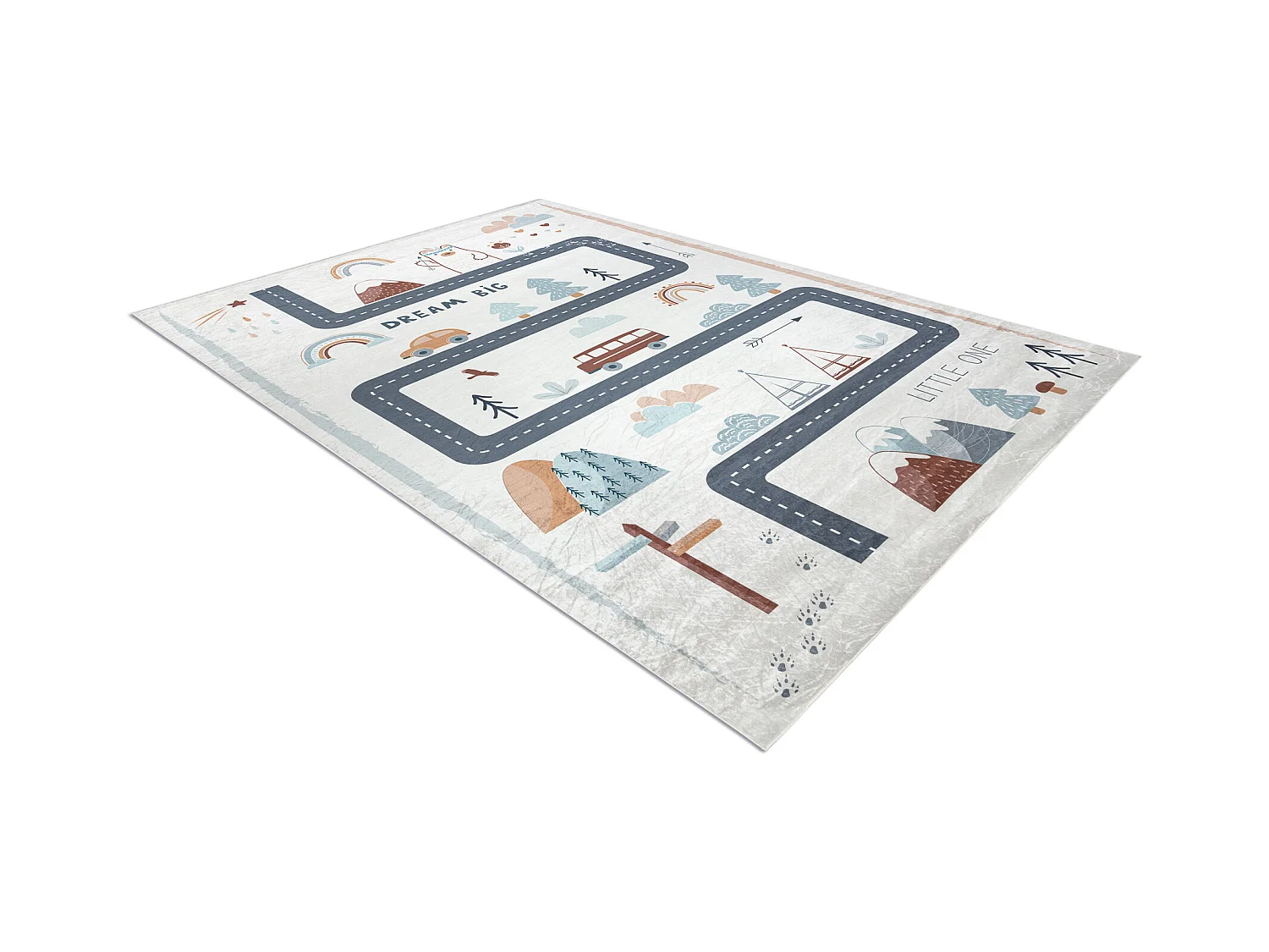 BAMBINO 46980 Waschteppich Wald, Straßen für Kinder Anti-Rutsch - we 160x220 cm