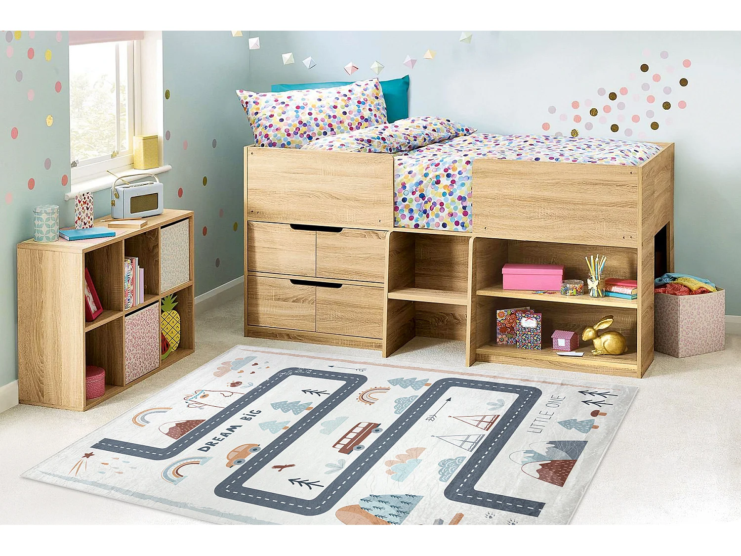 Tapis lavable BAMBINO 46980 Forêt, rues pour les enfants antidérapan 160x220 cm