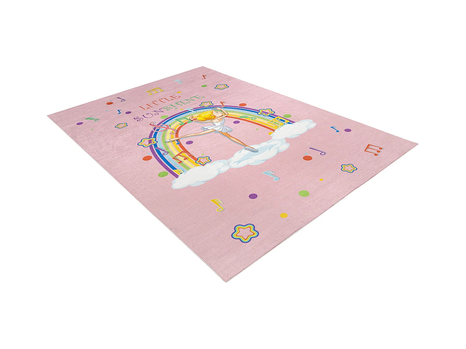 BAMBINO 41870 Waschteppich Ballerina, Regenbogen für Kinder Anti-Ruts 140x200 cm