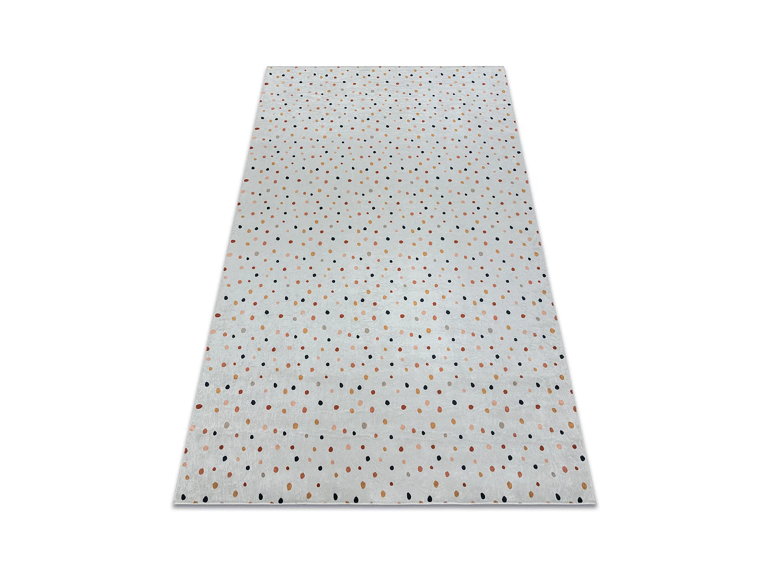 BAMBINO 47890 Waschteppich Punkte für Kinder Anti-Rutsch - weiß / br 140x200 cm