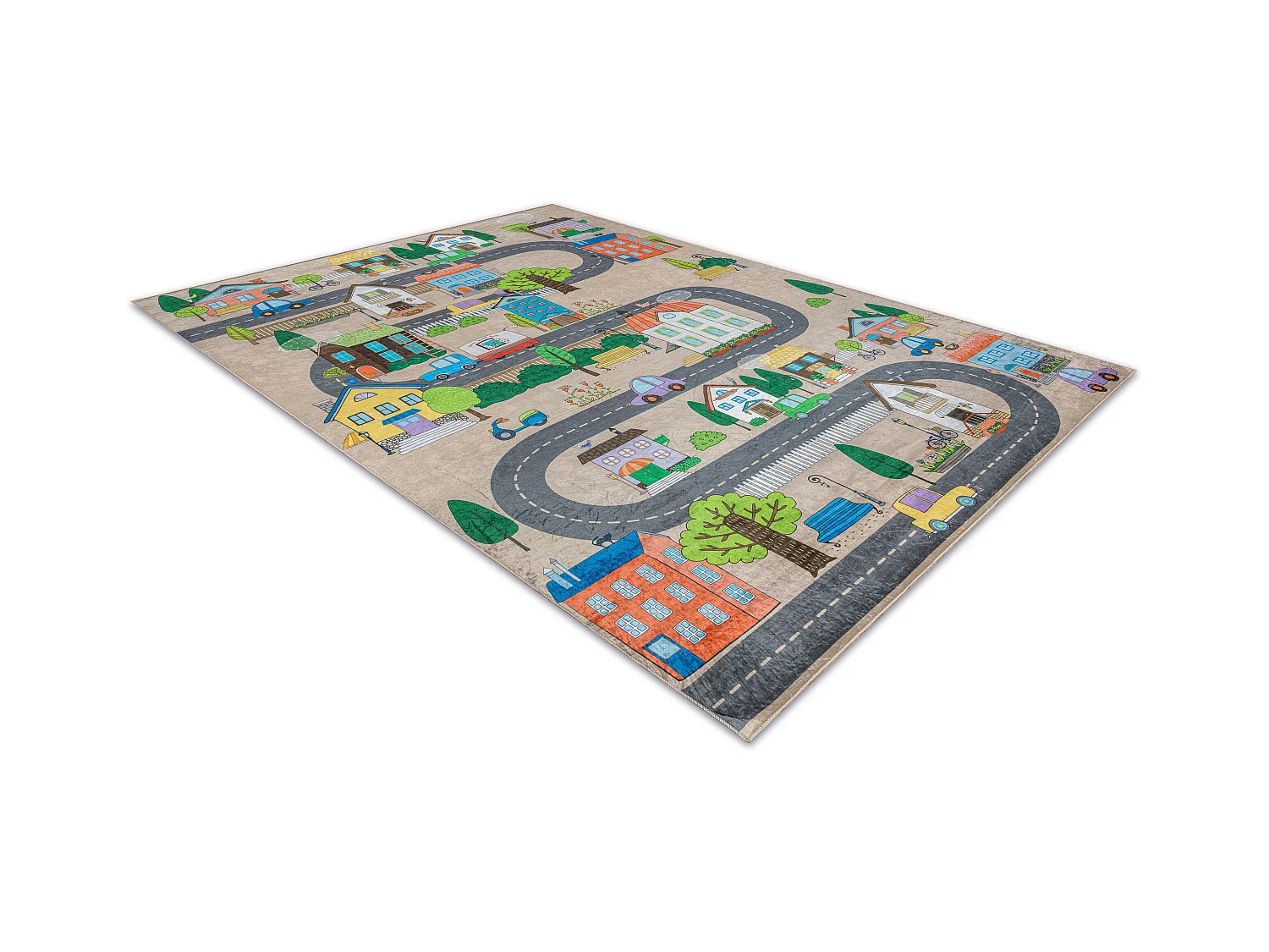 Dywan do prania BAMBINO 34600 Miasto, ulice, uliczki dla dzieci, antyp 80x150 cm