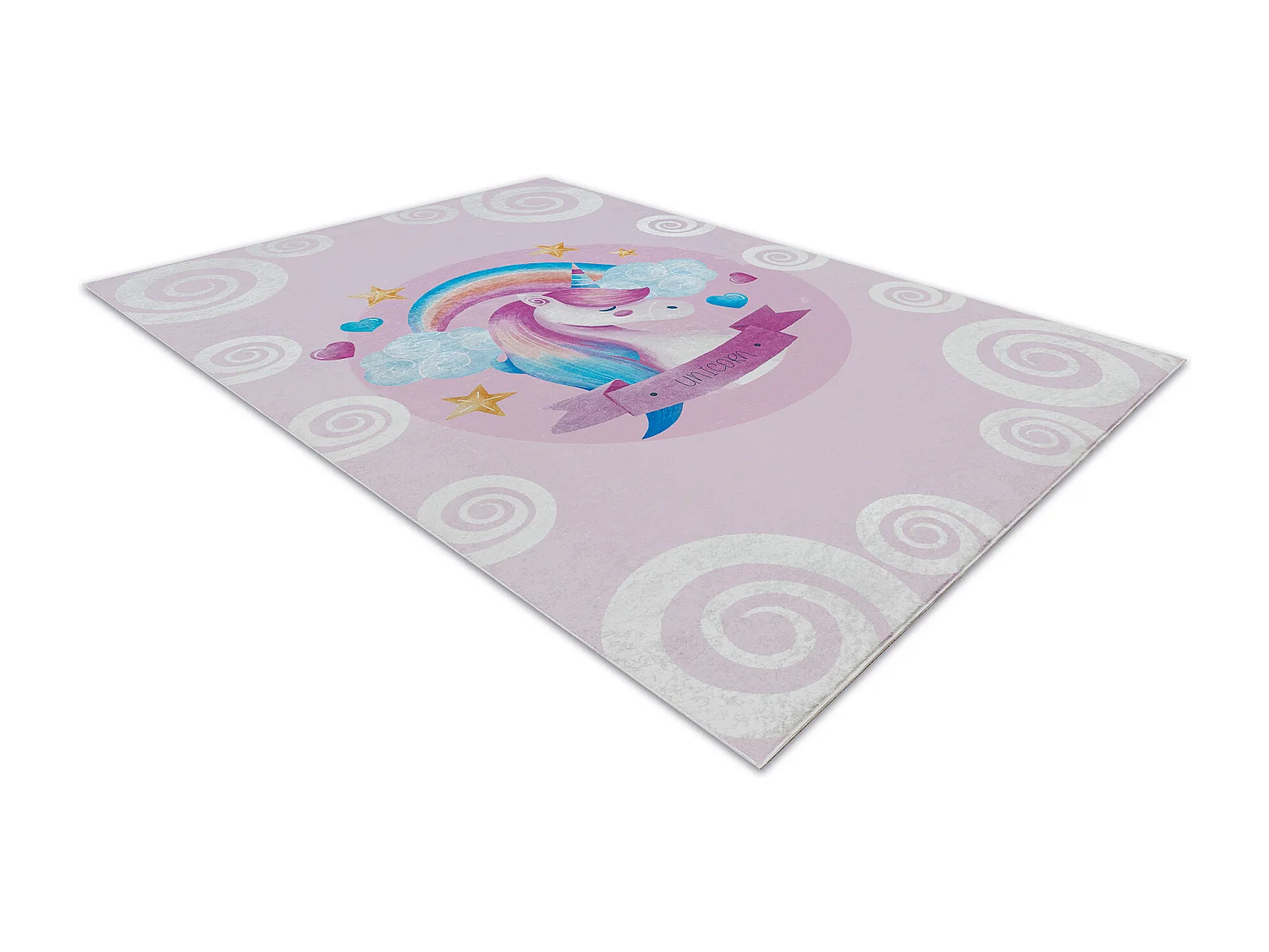 Tappeto lavabile BAMBINO 2533 Unicorno, arcobaleno per bambini antisci 80x150 cm