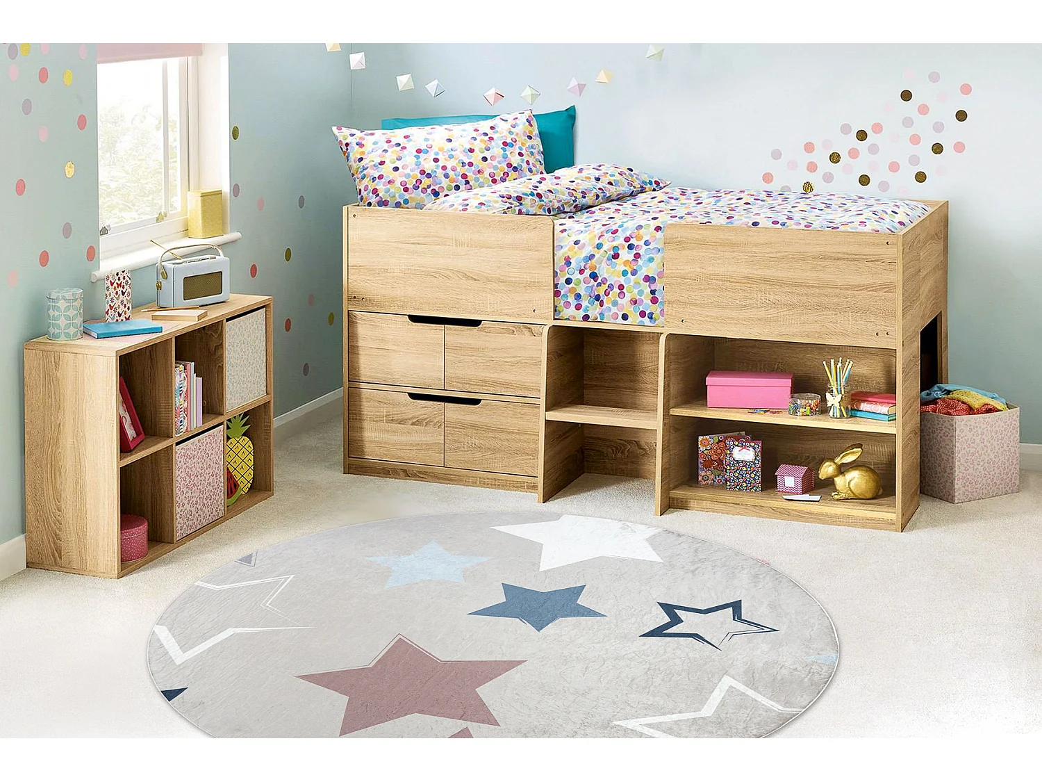 Tapis lavable BAMBINO 48130 cercle Étoiles pour les enfants antidéra cercle 120 cm