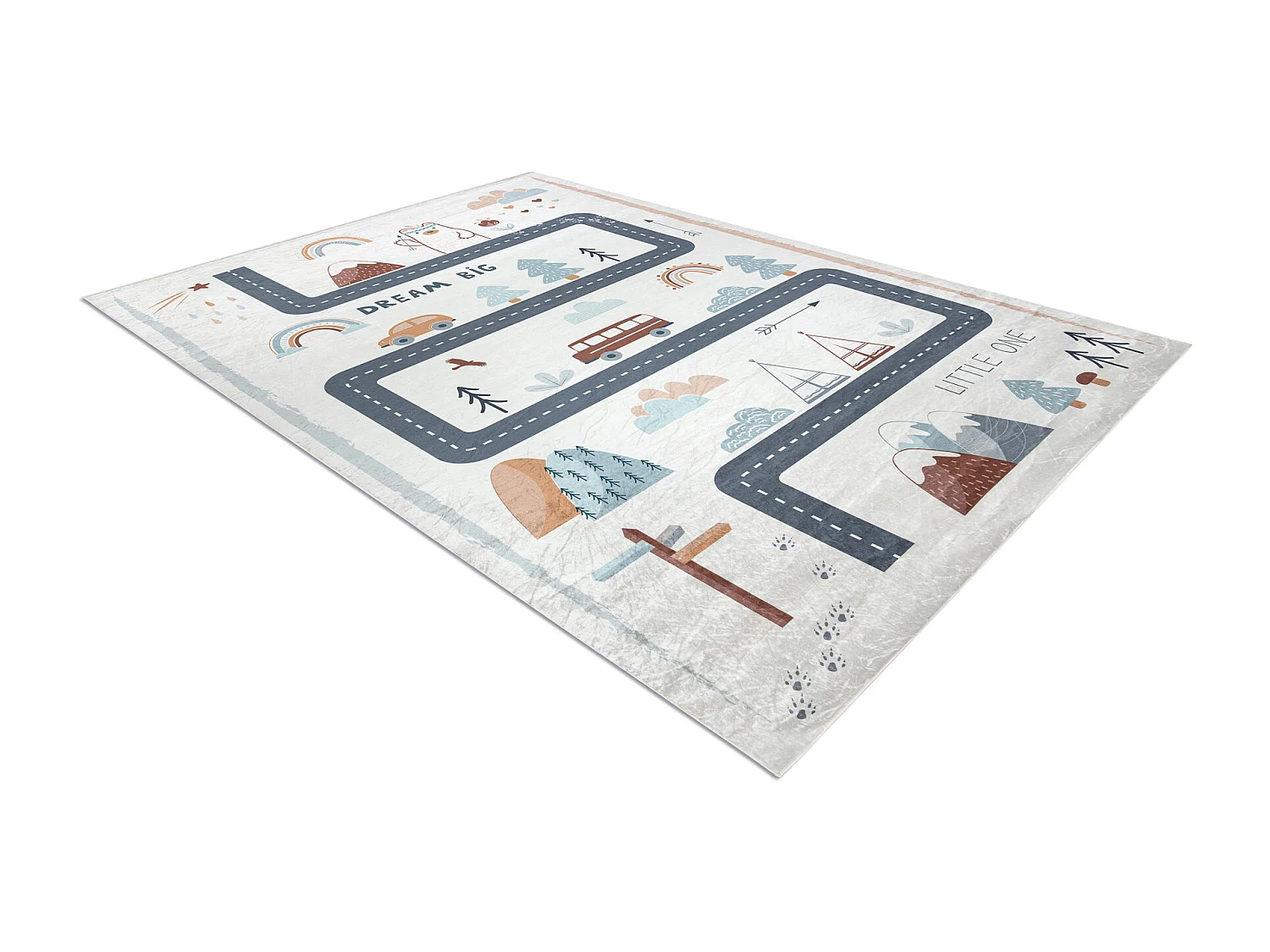 BAMBINO 46980 Waschteppich Wald, Straßen für Kinder Anti-Rutsch - we 80x150 cm