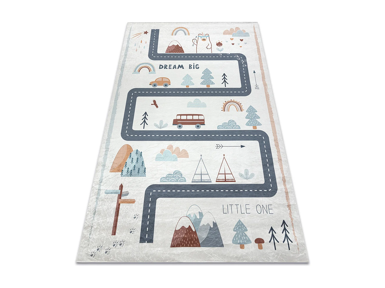 Tapis lavable BAMBINO 46980 Forêt, rues pour les enfants antidérapan 80x150 cm