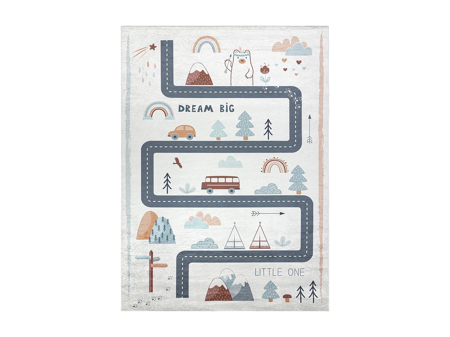 Tapis lavable BAMBINO 46980 Forêt, rues pour les enfants antidérapan 80x150 cm