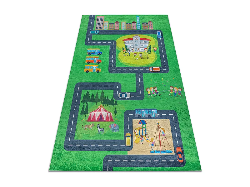 BAMBINO 2660 Waschteppich Stadt, Straßen für Kinder Anti-Rutsch - gr 160x220 cm