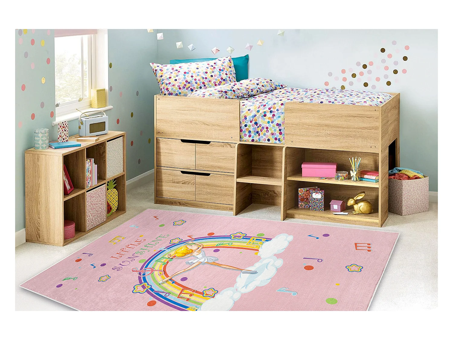 BAMBINO 41870 Tapete Bailarina, arco-íris para crianças antiderrapan 120x170 cm