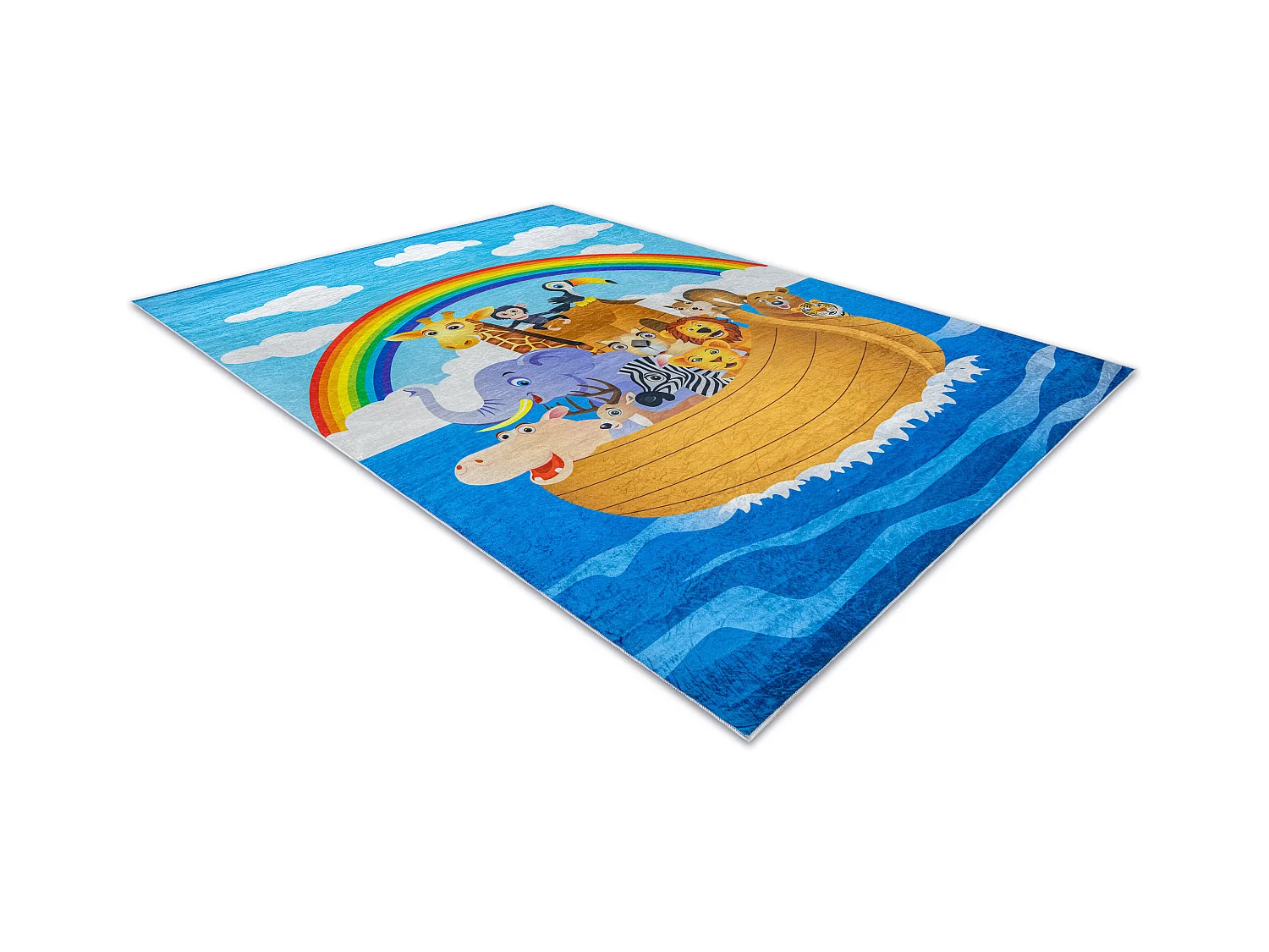 Tapis lavable BAMBINO 2685 Animaux, Bateau pour les enfants antidérap 120x170 cm