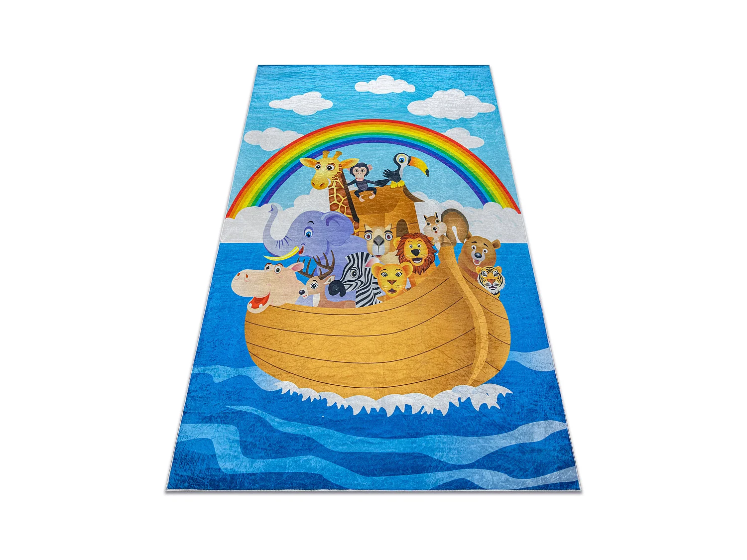 Tapis lavable BAMBINO 2685 Animaux, Bateau pour les enfants antidérap 120x170 cm