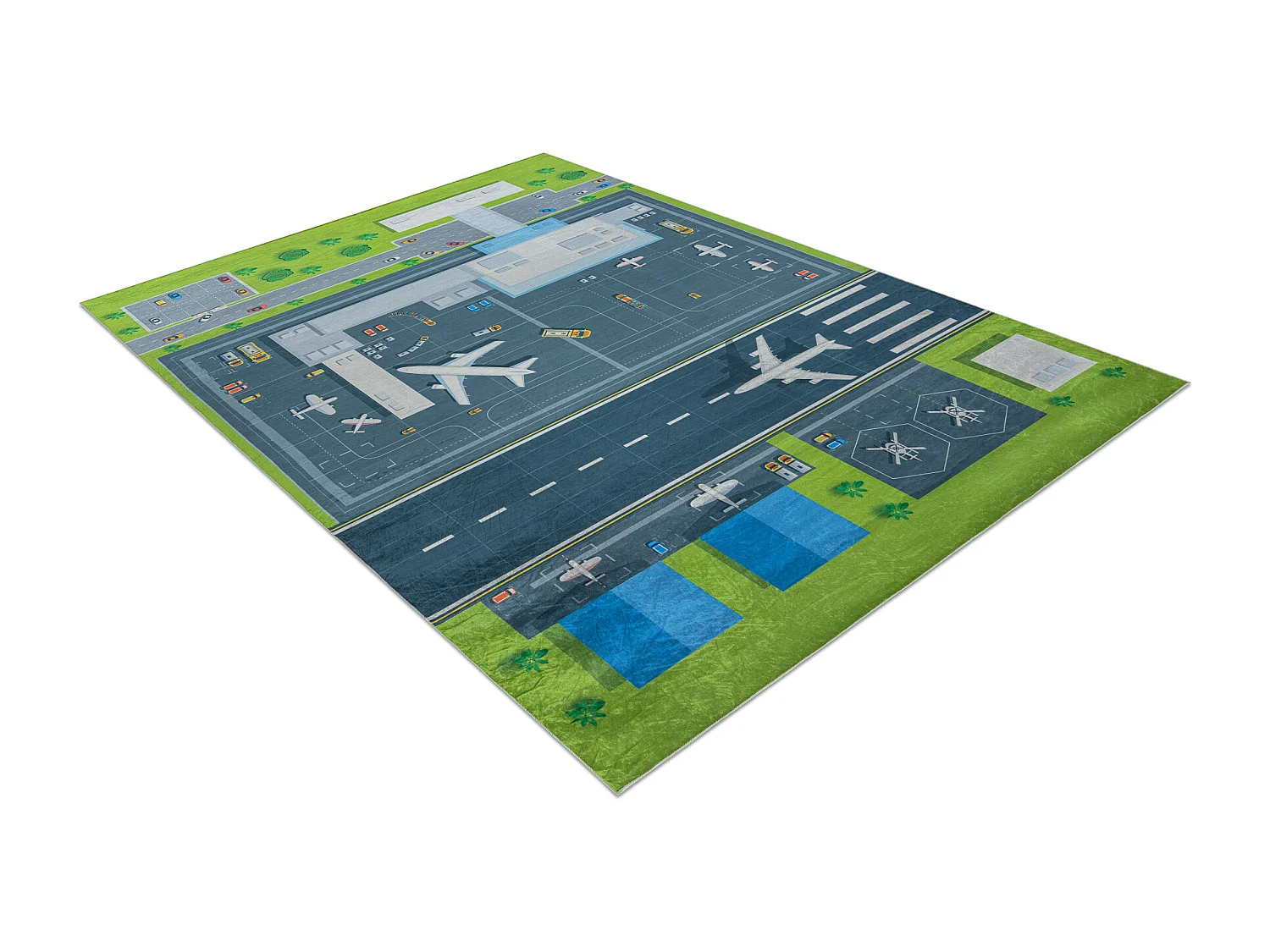 Tapis lavable BAMBINO 46990 Aéroport, avions pour les enfants antidé 140x200 cm
