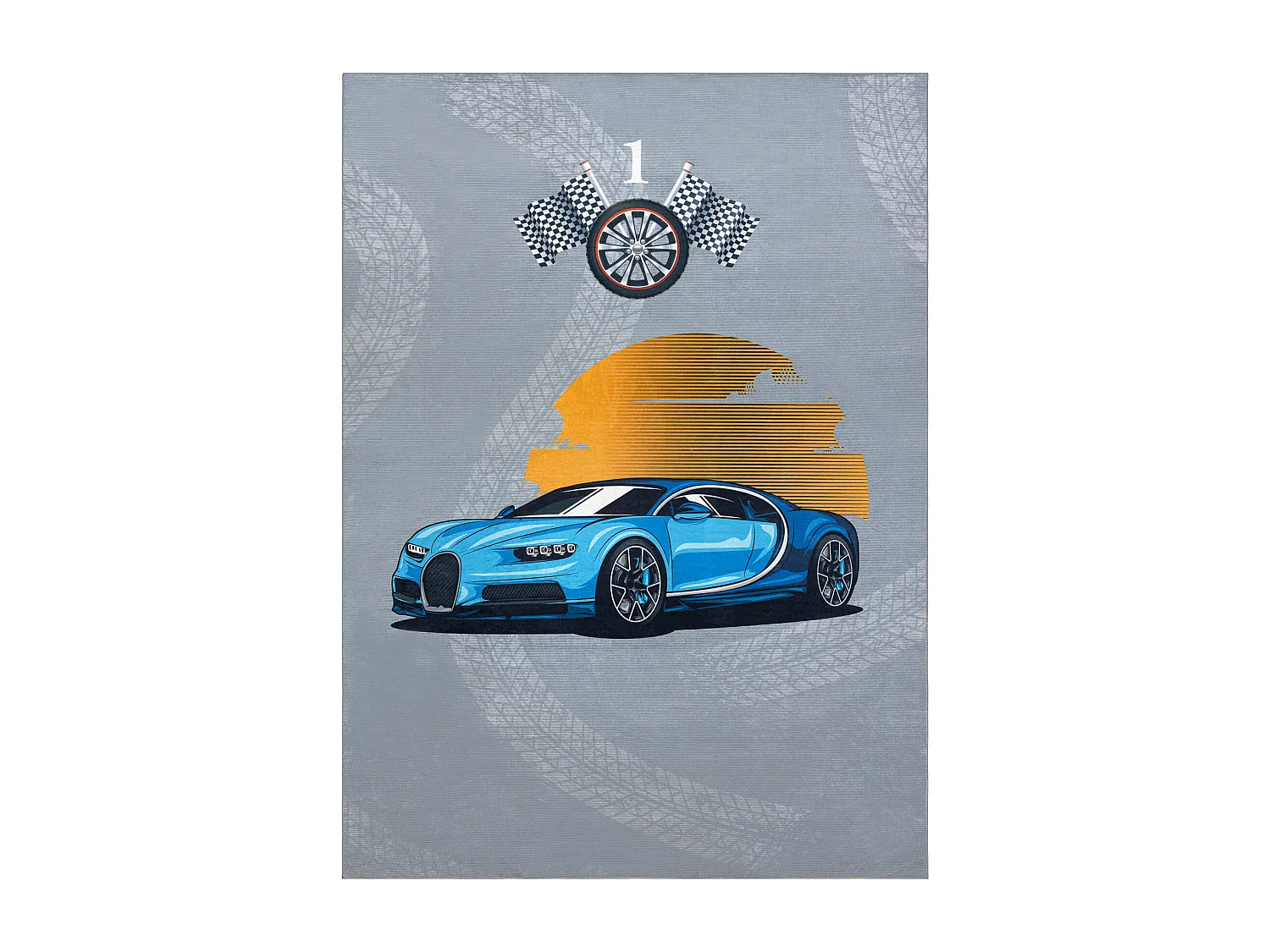 Tapis lavable BAMBINO 41730 Voiture, course pour les enfants antidéra 160x220 cm