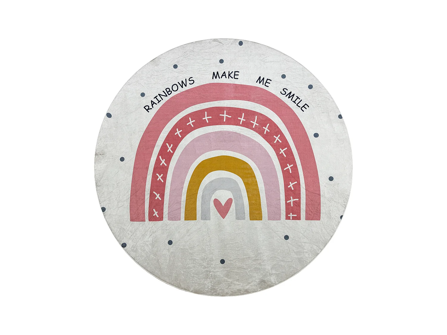 BAMBINO 47810 cirkel tapijt wasbaar Regenboog, stippen voor kinderen a cercle 160 cm
