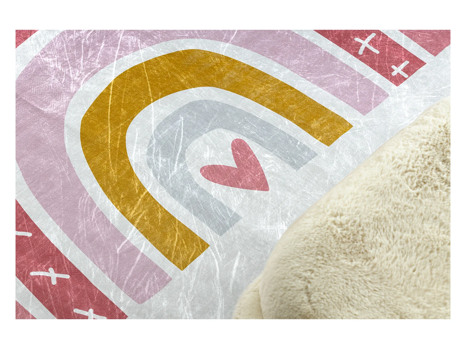 BAMBINO 47810 cirkel tapijt wasbaar Regenboog, stippen voor kinderen a cercle 160 cm