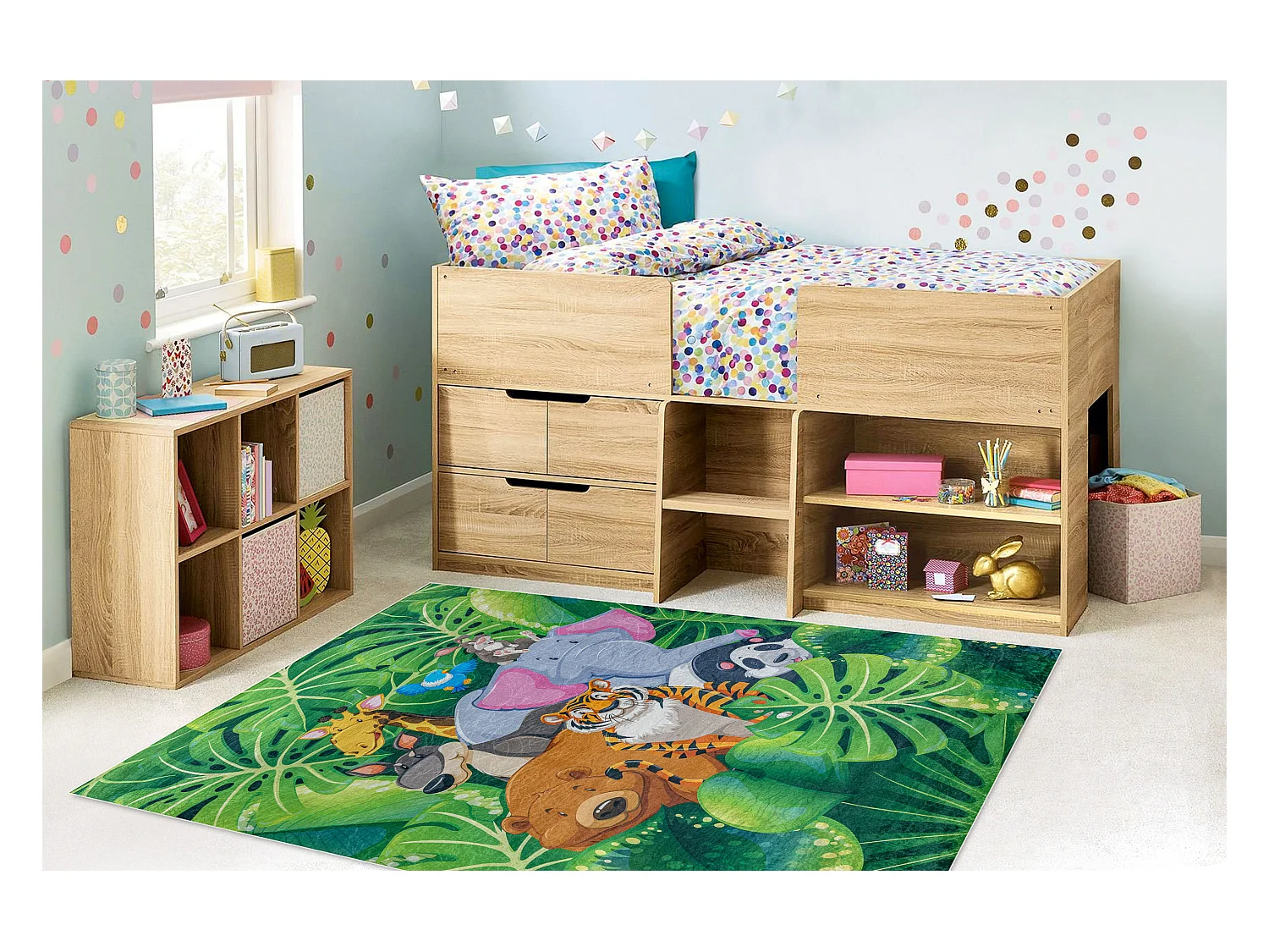 Dywan do prania BAMBINO 2651 Zwierzęta, dżungla dla dzieci, antypoś 160x220 cm