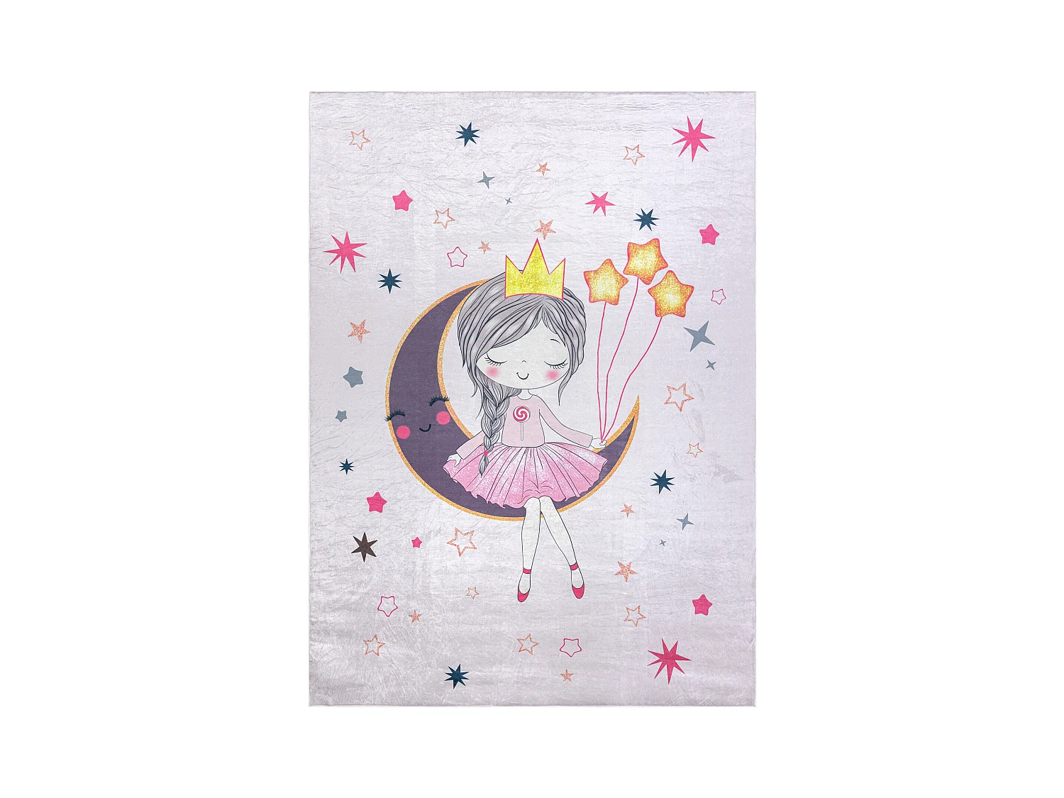 BAMBINO 48060 tapijt wasbaar Prinses, sterren voor kinderen antislip - 160x220 cm