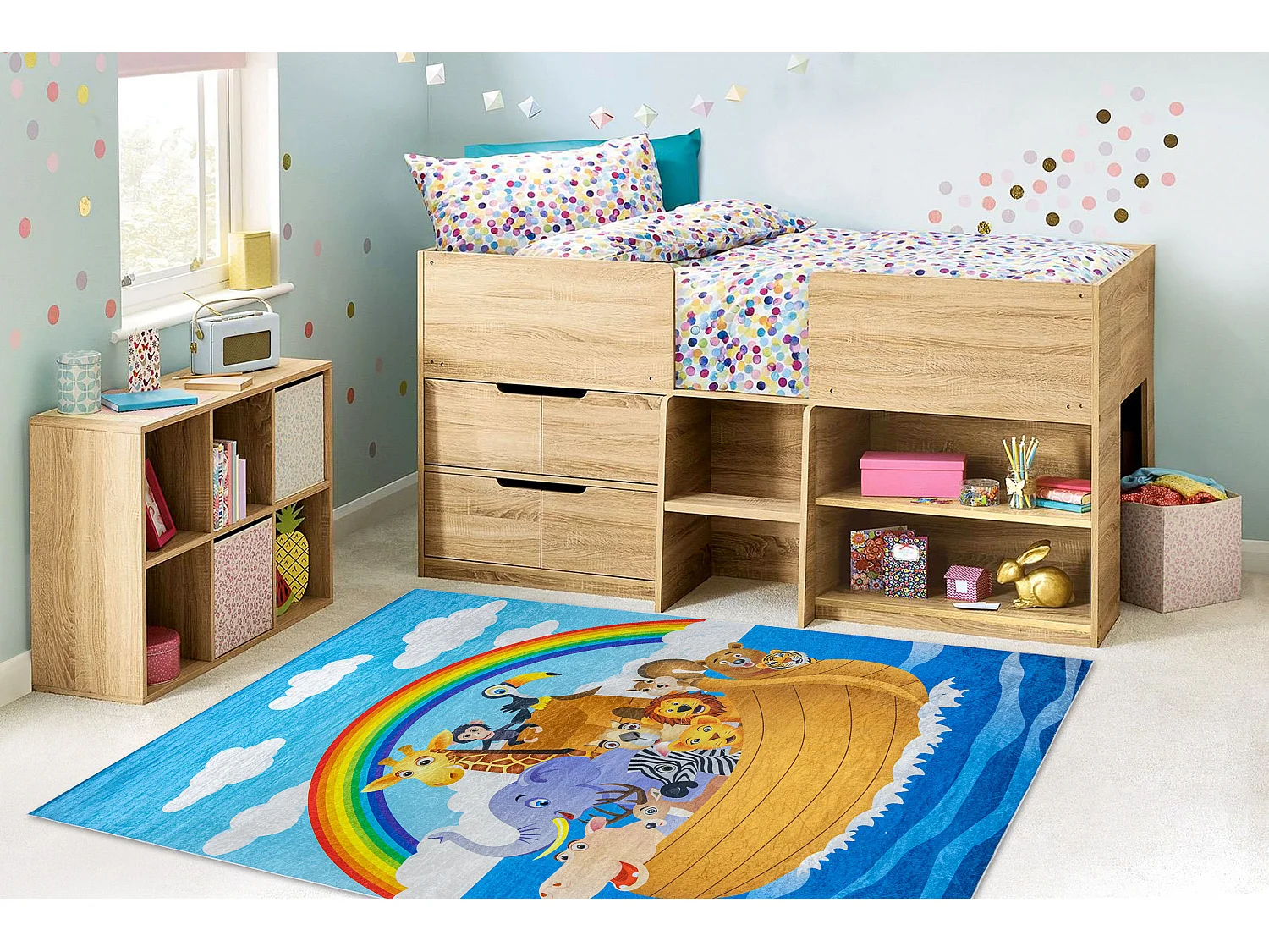 Tapis lavable BAMBINO 2685 Animaux, Bateau pour les enfants antidérap 160x220 cm