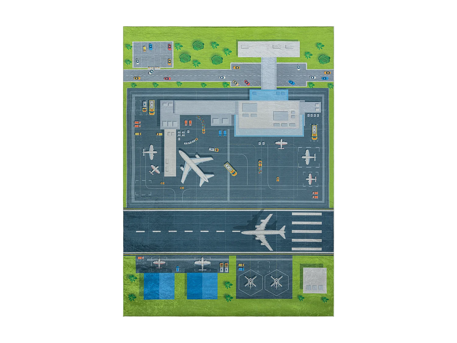 Tapis lavable BAMBINO 46990 Aéroport, avions pour les enfants antidé 160x220 cm