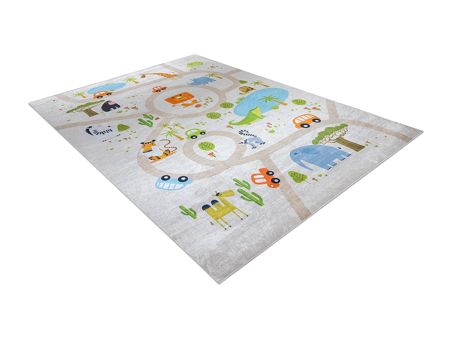 Tappeto lavabile BAMBINO 50230 Zoo, strade per bambini antiscivolo - b 80x150 cm