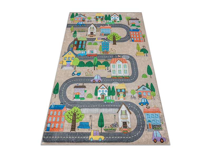 BAMBINO 34600 Waschteppich Stadt, Straßen für Kinder Anti-Rutsch - b 140x200 cm