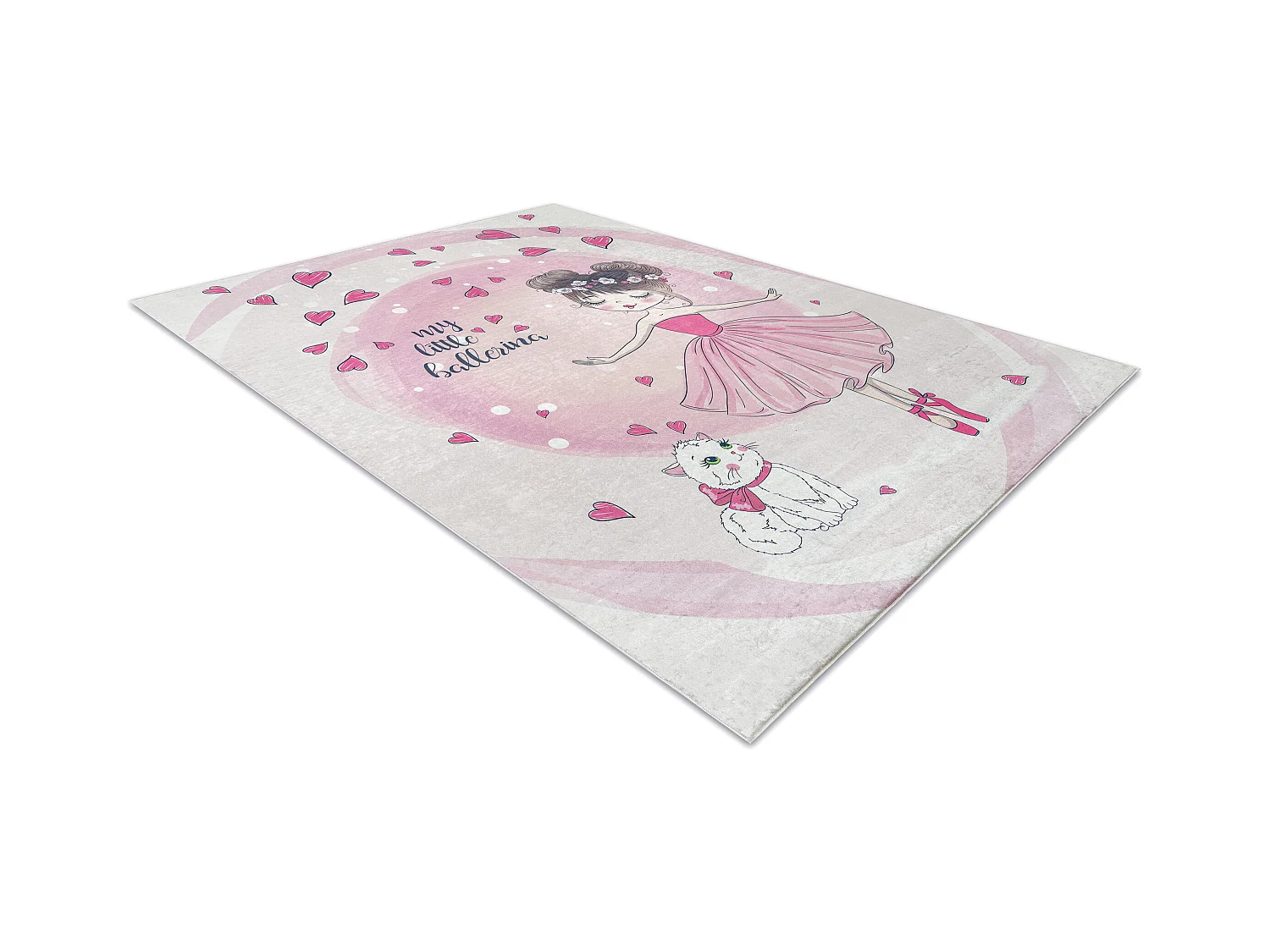 Tapis lavable BAMBINO 2161 Ballerine, minou pour les enfants antidéra 120x170 cm
