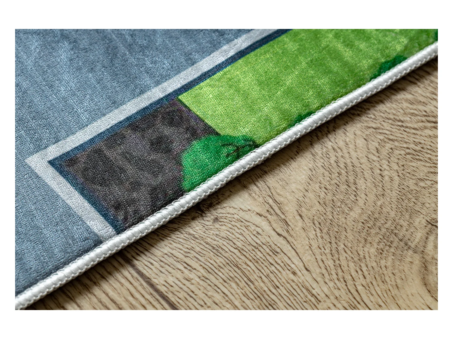 BAMBINO 9028 tapijt wasbaar Stad dieren voor kinderen antislip - groen 160x220 cm