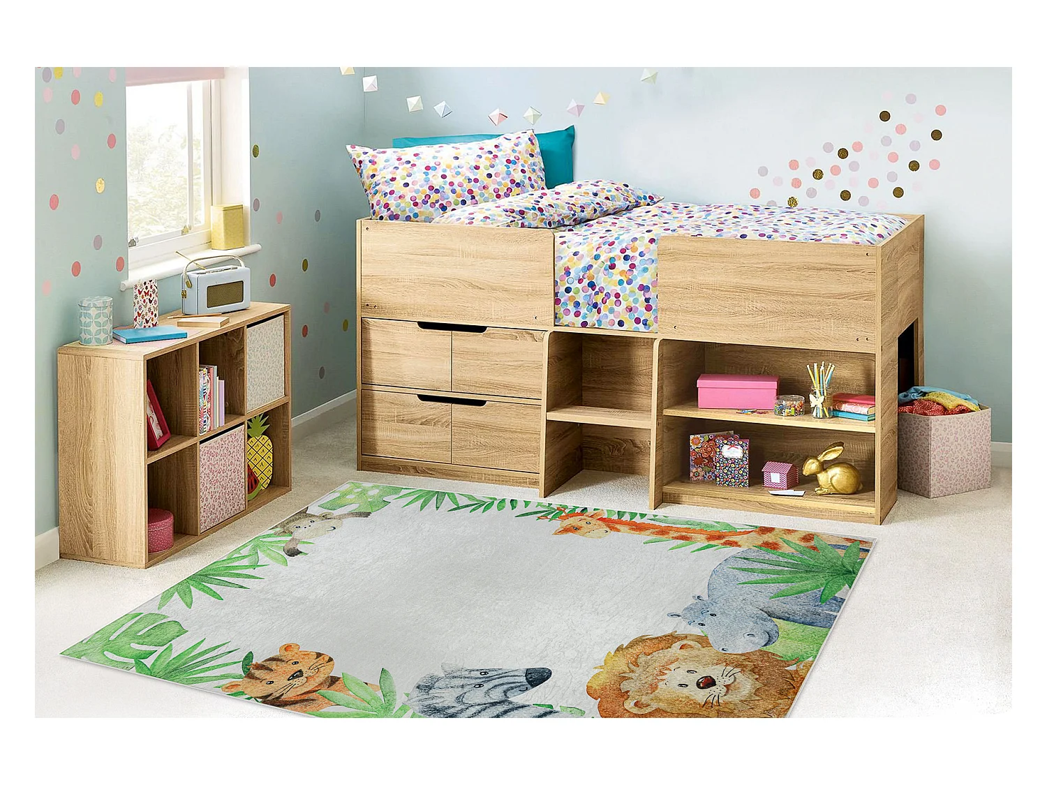 BAMBINO 54090 Tapete Animais, África para crianças antiderrapante -  160x220 cm