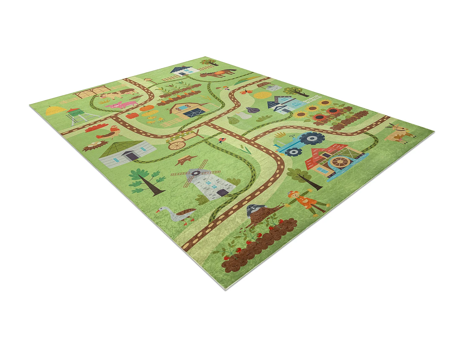 Tapis lavable BAMBINO 50200 Village, rues pour les enfants antidérapa 80x150 cm