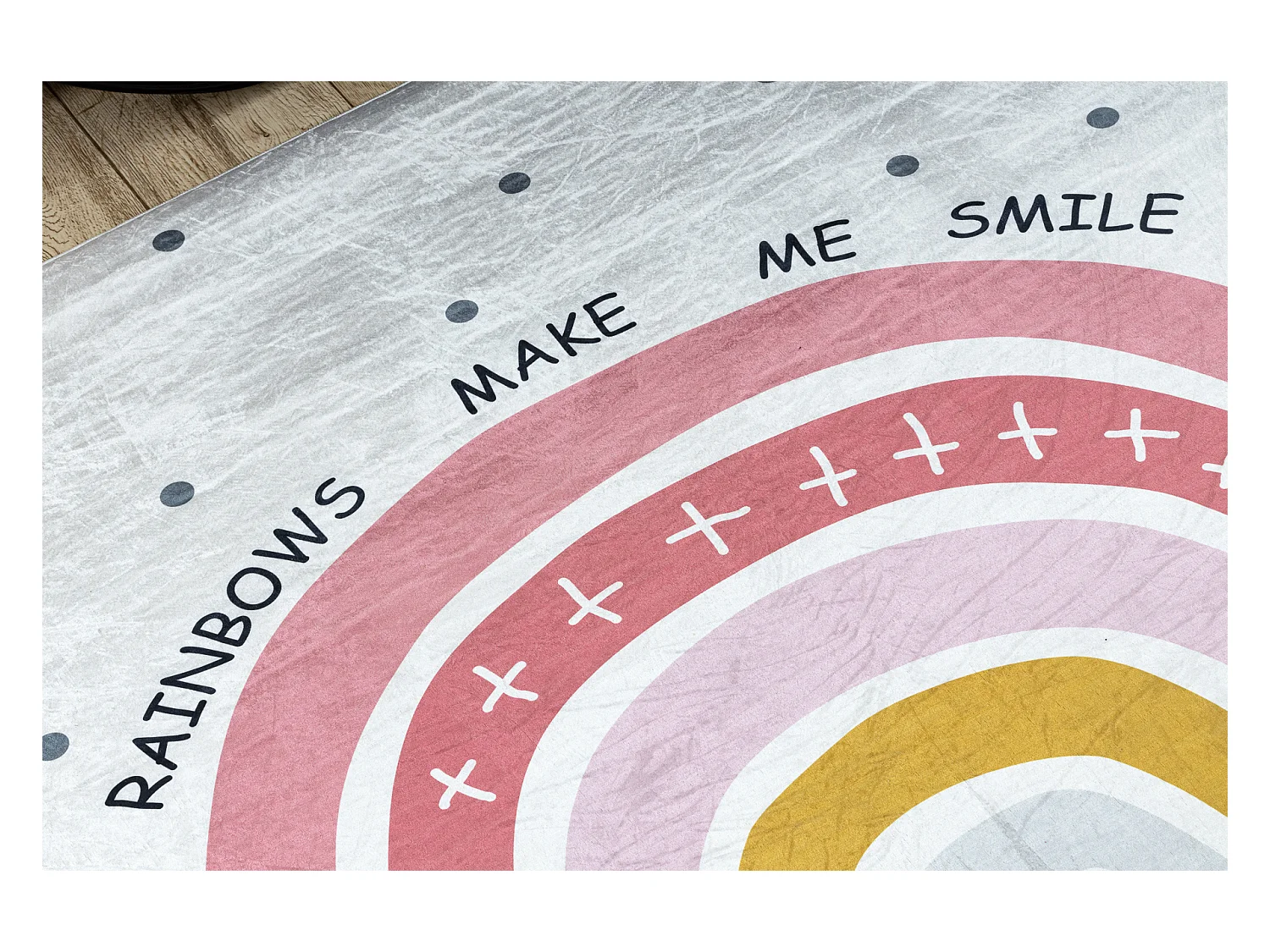 BAMBINO 47810 Waschteppich Regenbogen, Punkte für Kinder Anti-Rutsch  120x170 cm