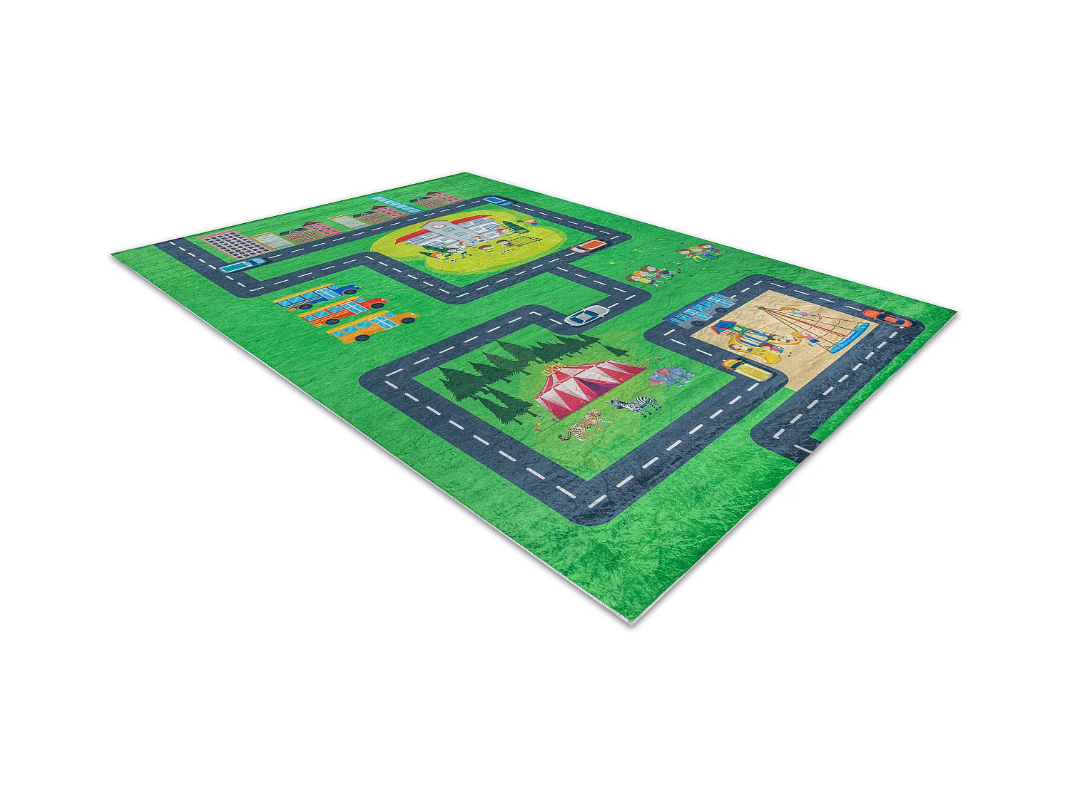 BAMBINO 2660 Waschteppich Stadt, Straßen für Kinder Anti-Rutsch - gr 200x290 cm