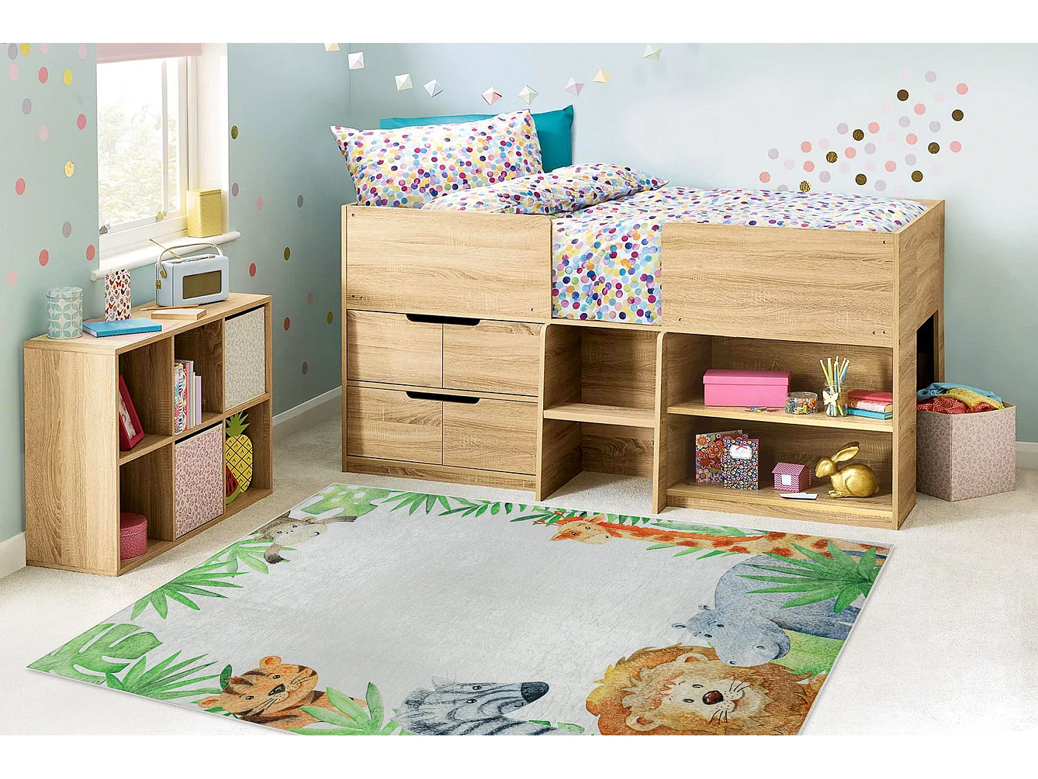 Tapis lavable BAMBINO 54090 Animaux, Afrique pour les enfants antidér 200x290 cm