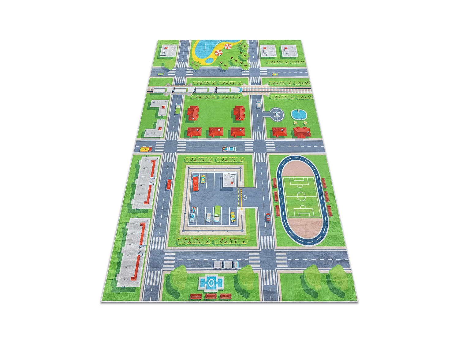 Dywan do prania BAMBINO 2624 Miasto, ulice, uliczki dla dzieci, antypo 140x200 cm