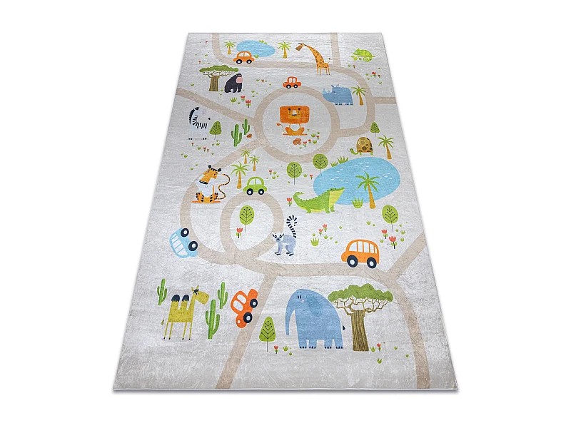 BAMBINO 50230 tapijt wasbaar Dierentuin, dieren voor kinderen antislip 120x170 cm