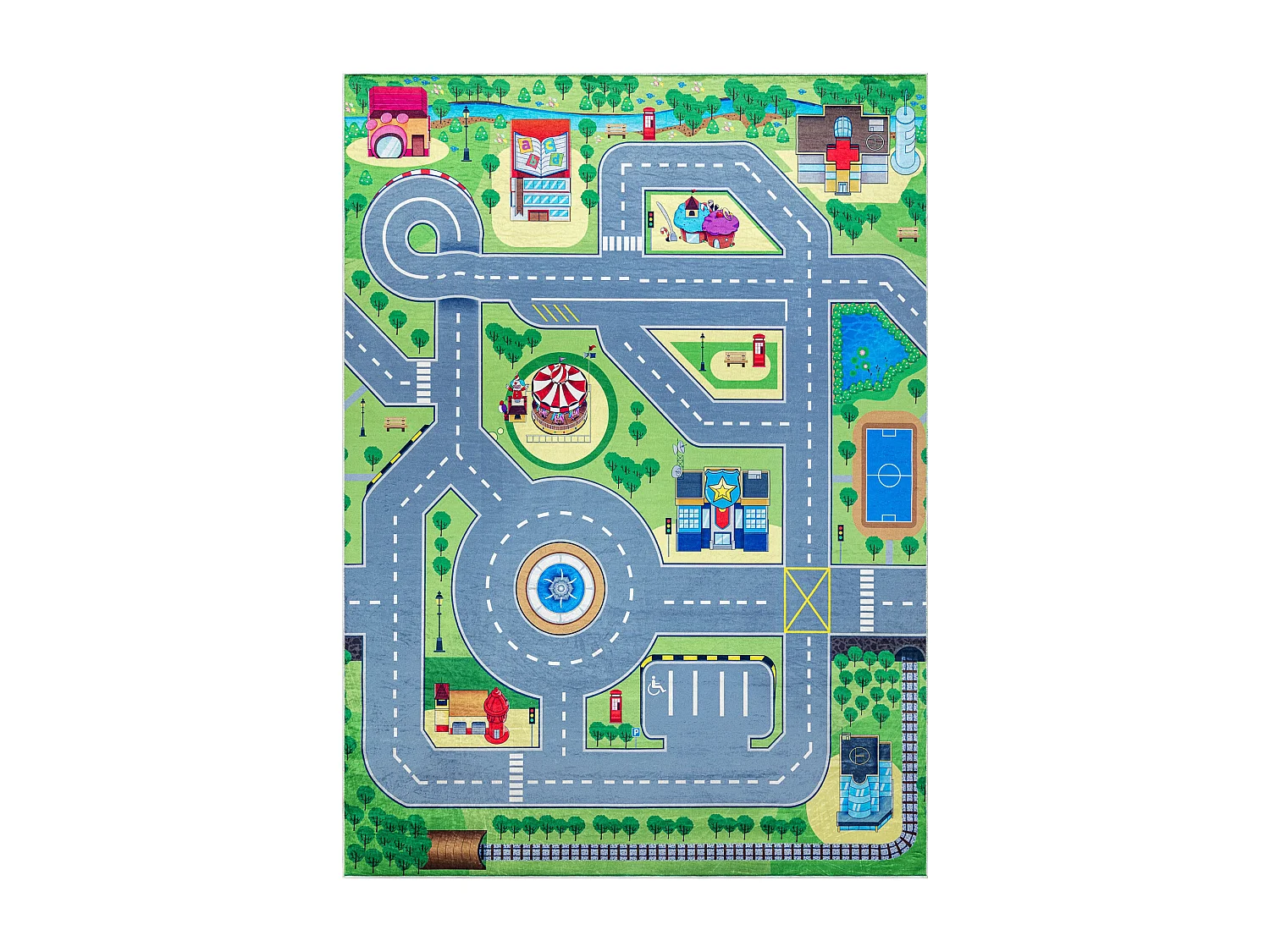 Dywan do prania BAMBINO 9028 Miasto, ulice, uliczki dla dzieci, antypo 140x200 cm