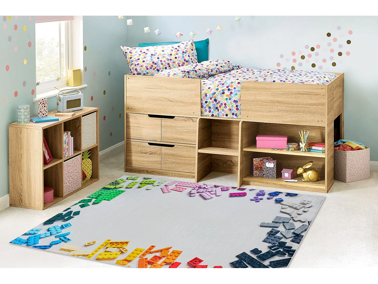 BAMBINO 38480 Tapete Kit de construção para crianças antiderrapante 200x290 cm