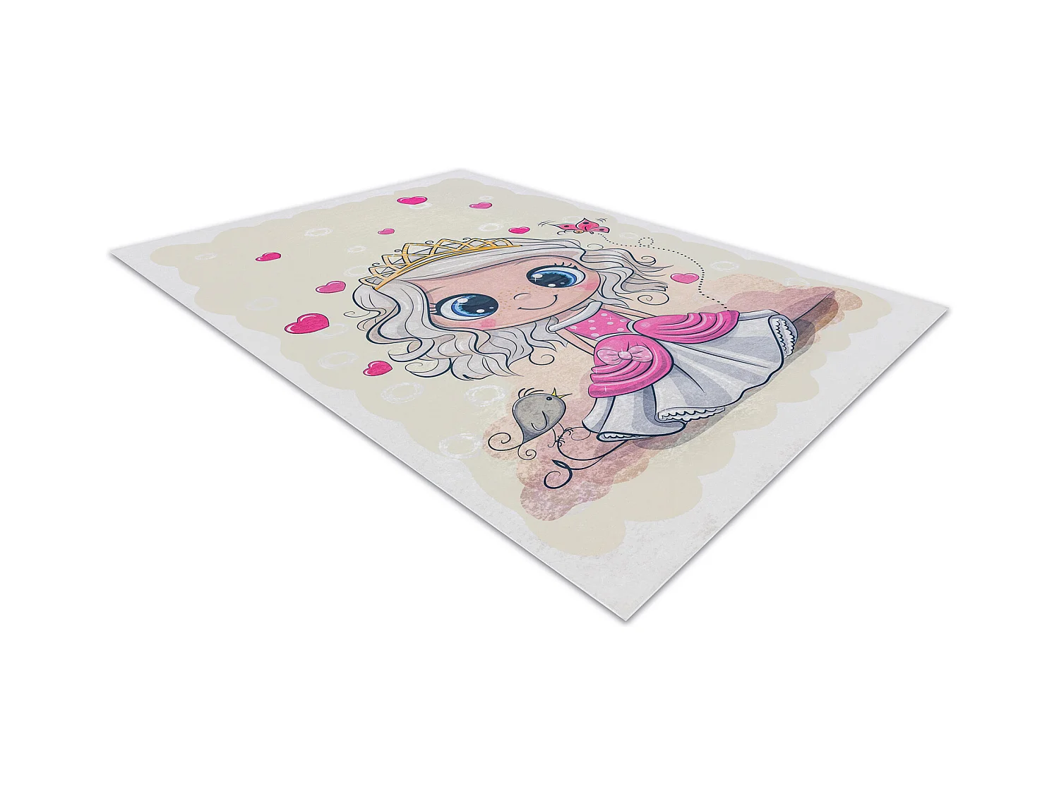 Tappeto lavabile BAMBINO 43020 Principessa, stelle per bambini antisci 160x220 cm