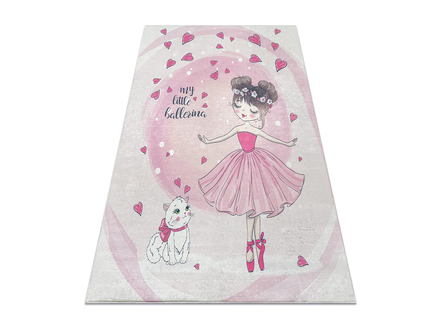 BAMBINO 2161 Tapete Bailarina, gatinha para crianças antiderrapante - 140x200 cm