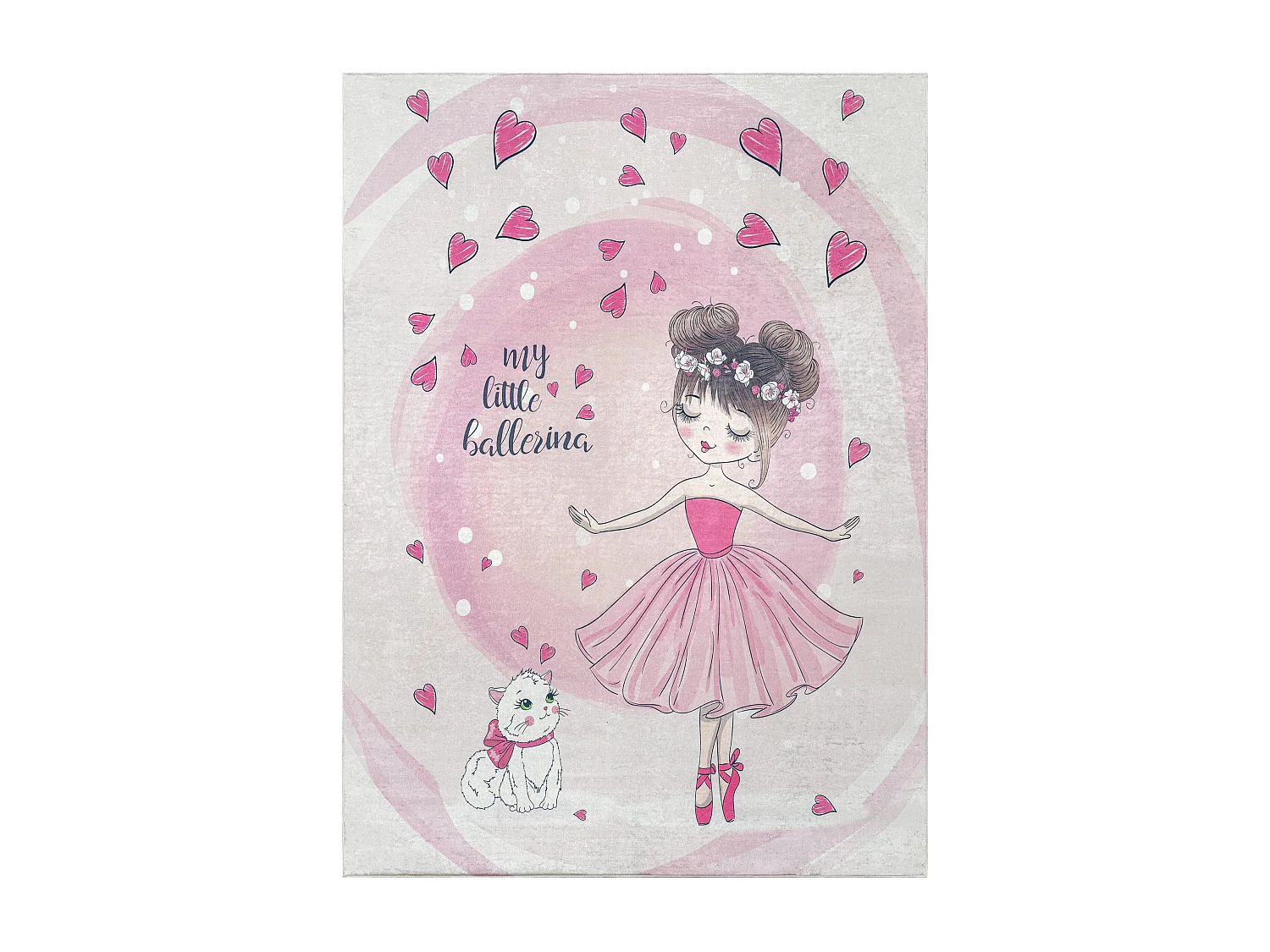 BAMBINO 2161 Tapete Bailarina, gatinha para crianças antiderrapante - 140x200 cm