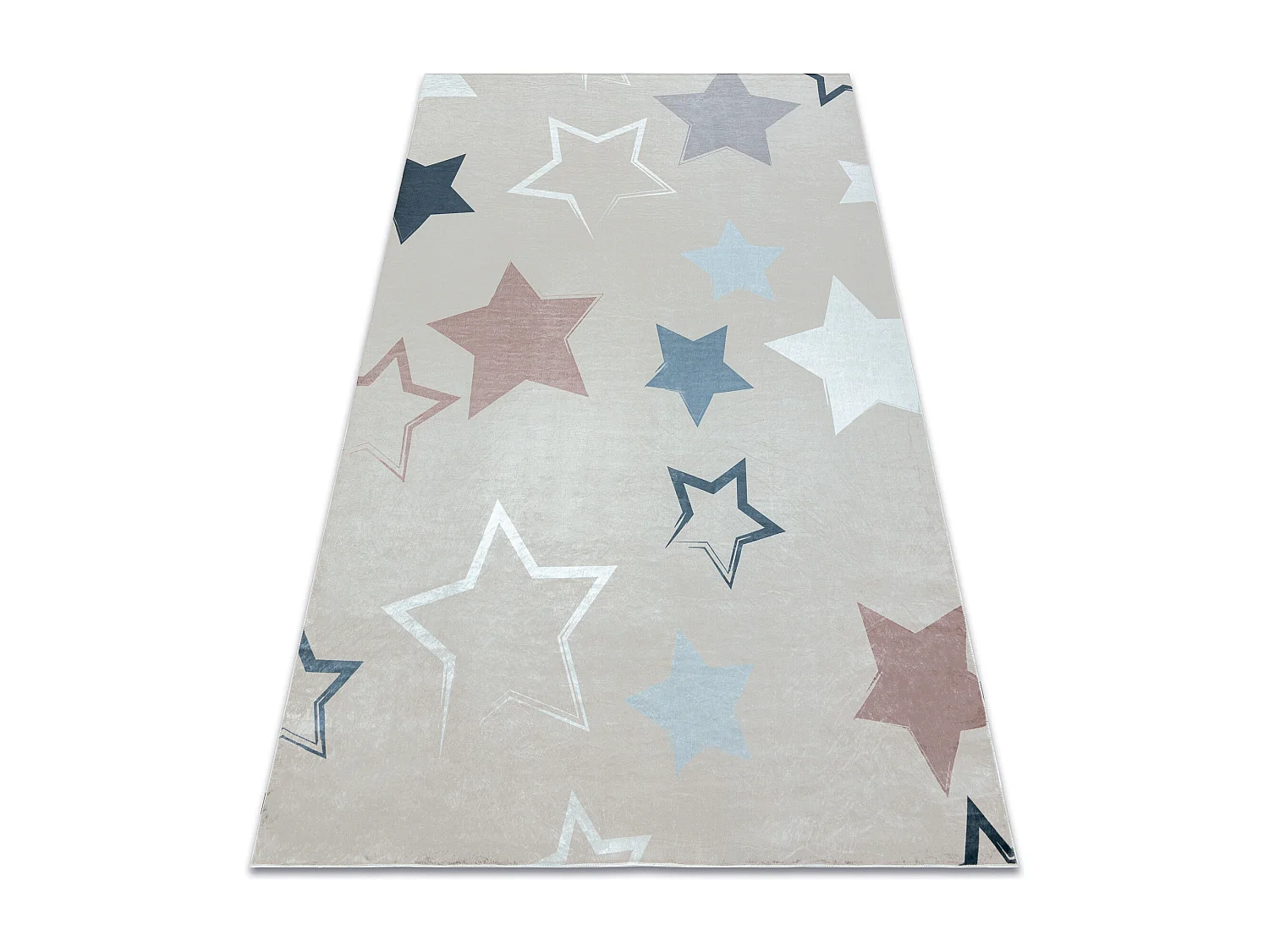 Tappeto lavabile BAMBINO 48130 Stelle per bambini antiscivolo - beige  160x220 cm