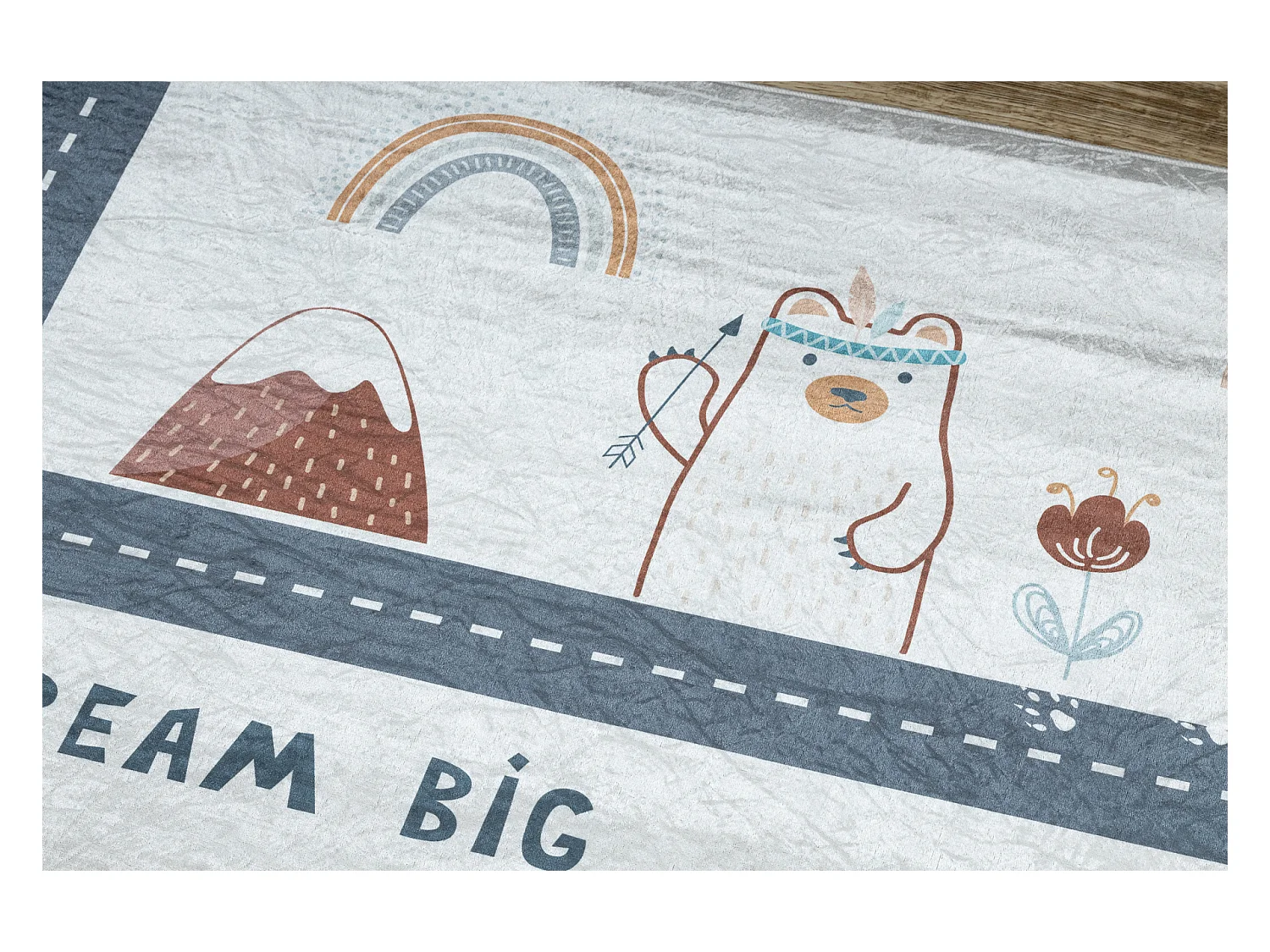 BAMBINO 46980 tapijt wasbaar Woud dieren voor kinderen antislip - wit  200x290 cm